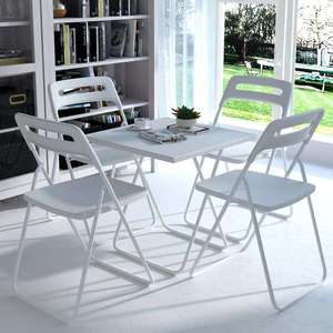 Black Metal Folding <b>Dining</b> <b>Chair</b>, Space Saving Foldable Side <b>Chair</b> for Home Restaurant Event - Product Image 3