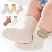 Chaussettes de sol pour bébé en coton doux dessin animé antidérapant Chaussettes de marche pour bébé