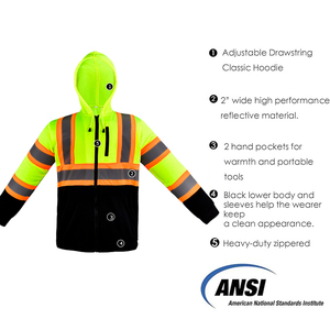 Bán chạy nhất huỳnh quang màu vàng đa năng hai màu khả năng hiển thị cao Windproof phản quang an toàn bảo hộ lao động Áo khoác - Product Image 3