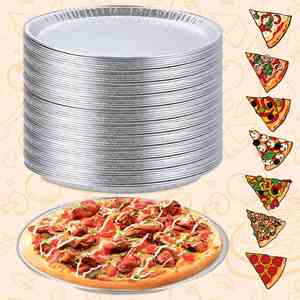 Barquettes jetables en aluminium de 12 pouces, résistantes au four et au micro-ondes, qualité alimentaire, 200 ml, pour fêtes, emballage de pizzas - Product Image 4