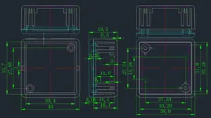 SM5-202-1:40*40*16MM Plastic Housing For Power ABS Junction Box