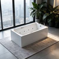 Bain à remous rectangulaire en acrylique avec fonction de massage par air pour salle de bain, spa intérieur/extérieur, fournisseur de baignoires