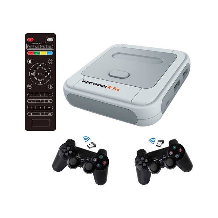 X Pro 2 Retro Game Console 45000 Retro Video Games WiFi 4k HDMI TV 4  Controllers