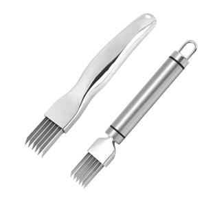 Cortador de Verduras Multiusos de Acero Inoxidable, Utensilio de Cocina de Bambú para Cortar Papas, Cebollín y Cebolla Verde Fácilmente, <span class=keywords><strong>Manual</strong></span> - Product Image 2