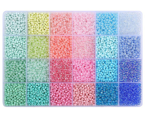 5200 unids/bolsa Millet Beads 24-Grid Set - DIY hecho a mano pulsera y collar Kits artesanales para niños, suministros educativos para hacer joyas - Product Image 4