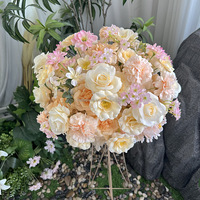 Vente en gros grand 2025 vente chaude en gros décoration de mariage violet Rose Pincushion fleur boule mariage Table centres de table