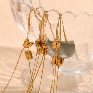 Pulsera Sencilla y Moderna de Acero Inoxidable Chapada en Oro con Letra Inicial <span class=keywords><strong>S</strong></span> y Cadena Delgada - Regalo - Product Image 5