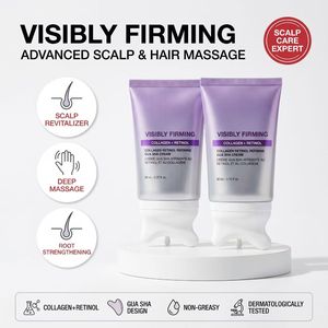 Vegan Hair Growth Serum Biotechnology Components Strengthens Hair Roots Prevents Hair Loss Includes Massage <b>Brush</b> Head - Product Image 2