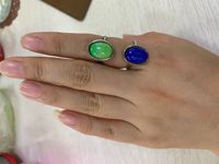Bague d'humeur en argent avec taille réglable, bijou d'humeur avec couleurs à température ajustable