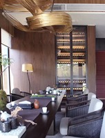 Armoire à vin personnalisée en bois massif et acier inoxydable avec double couche de verre trempé, meubles pour la maison