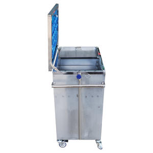 Chariot médical en acier inoxydable avec plateau rabattable et roues pour usage hospitalier - Product Image 1