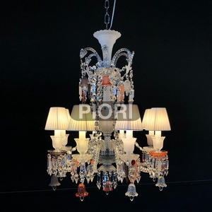 Éclairage de Banquet Fabricant Luxe Art Design Suspension Hôtel Escaliers Salon K9 Lustre En Cristal Avec Abat-Jour En Tissu - Product Image 3