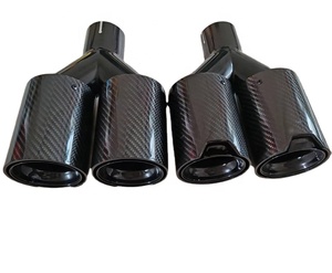 Leistung Dual Carbon Faser schwarz m Leistung Auspuff Doppel Schall dämpfer Spitzen für BMW - Product Image 1