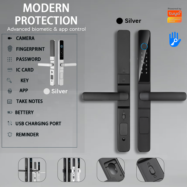 Tuya Wifi Electronic Smart Door Lock With Camera App Remote Control Biometric Handle Aluminum Digital Door Lock