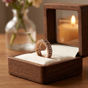 Anillo de Eternidad con Incrustaciones de Moissanita con Corte Asscher, Certificado por GRA, de Plata de Ley, para Mujer, de RAMDUT IMPEX, en Color Café Chocolate - Product Image 2