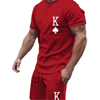 Conjunto de Camiseta y Pantalones Cortos para Hombre, Estilo Vintage, Manga Corta, Transpirable, con Estampado Digital, Secado Rápido, para Verano, Deportes al Aire Libre, Vacaciones