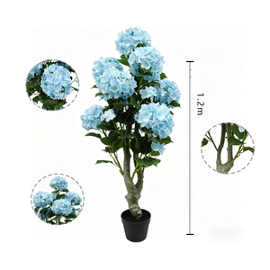 New Design Realistic Indoor <b>Outdoor</b> <b>Artificial</b> Hydrangea Flower <b>Tree</b> Modern Home Decoration Blue 3 Ft/4 Ft/5 ft Hydrangea Plants - Product Image 2