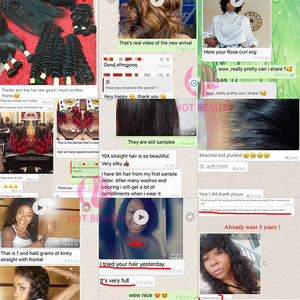 Pelucas Cortas de Cabello Humano sin Pegamento, Pelucas de Cabello Humano Color Rubio Miel Hechas a Máquina, Peluca Bob Rizada Brasileña con Flequillo - Product Image 6