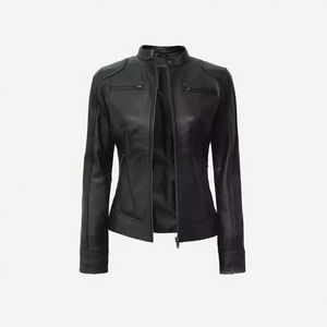 Chaqueta Bomber de Moda Única Estilo Vintage para Motocicleta, Otoño Invierno, Transpirable, Ecológica, de Algodón y Poliéster a Cuadros para Mujer - Product Image 3