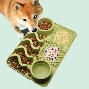 dog accessories 2024 pet cat dog appetite stimulated food mat tableware silicon lick bowl silicone dog lick mat new