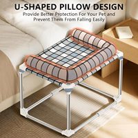 Lit pour chien et chat surélevé à placer près du lit, avec extension fixée à la fenêtre, idéal comme coin détente avec oreiller