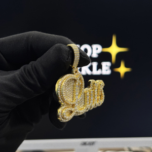 <b>Custom</b> HIPHOP SPARKLE Hiphop 925 Sterling Silver VVS Moissanite <b>Name</b> Pendant 18K Gold Plated Fully Iced Out <b>Necklace</b> Unisex - Product Image 6