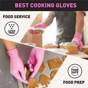 قفازات نيتريل يمكن التخلص منها بسماكة 4 ميل، 100 قطعة، خالية من اللاتكس والبودرة والسيليكون، ذات ملمس ناعم للاستخدام في طب الأسنان/المطبخ/الطب - Product Image 6