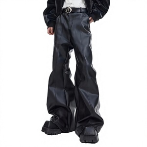 ELYSIAN INDUSTRIES <b>Men</b> <b>Leather</b> <b>Pants</b> Casual Straight Fit Mid Waist Midweight Eco-friendly High-quality Daily Wear Classic Winter - Product Image 1