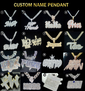 Pendentif personnalisé en argent 925 avec <span class=keywords><strong>diamant</strong></span> Moissanite VVS certifié GRA, style Hip Hop, lettre initiale, chaîne Iced Out, bijoux fins - Product Image 5
