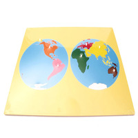 Vente flash - Matériel éducatif en bois - Puzzle de géographie Montessori - Carte du monde