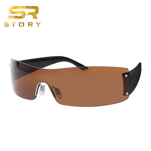 <span class=keywords><strong>Gafas</strong></span> de Sol STORY T329 Futuristas Y2K con Marco Rectangular sin Montura, para <span class=keywords><strong>Mujer</strong></span> y Hombre, Nueva Moda 2023, con Remaches de Estrella Pequeña - Product Image 4