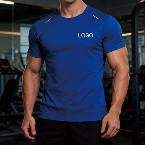 Camiseta Deportiva para Hombre, Antibacteriana 7A, de Secado Rápido, 100% Poliéster, con Estampado Reflectante, Ultraligera, Transpirable, Cuello Redondo, Manga Corta - Product Image 1