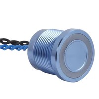 Interrupteur tactile piézoélectrique ELEWIND 19 mm PS193P10YBU1R24L certifié RoHS CE en aluminium anodisé bleu 24 V max. Tension