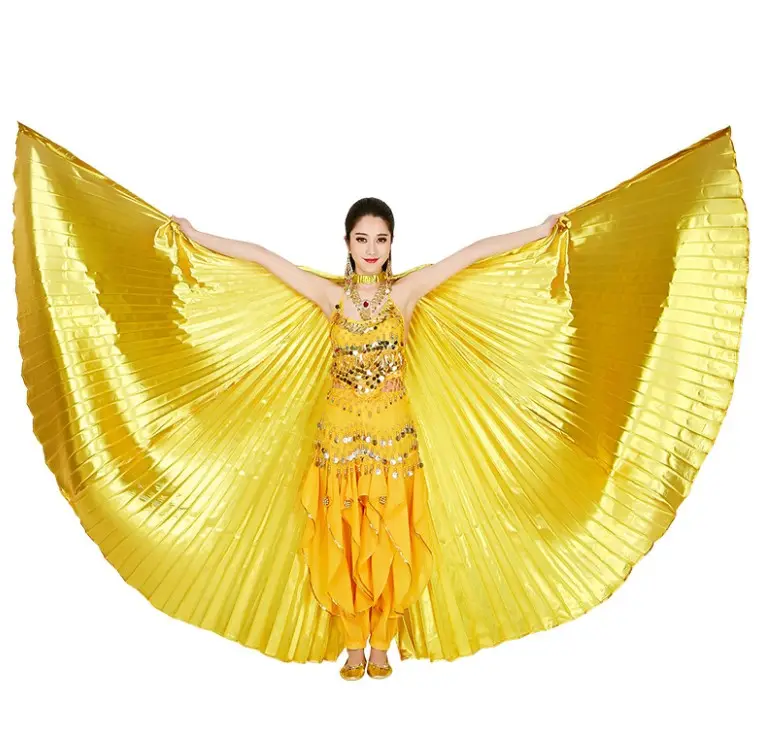 2021 클래식 11 색 여성 전문 성능 아이 소녀 복장 밸리 댄스 훈련 isis 날개