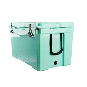 Badu高品质50QT大型硬质塑料钓鱼露营冷却器盒酒罐食品滚塑冰柜带手柄