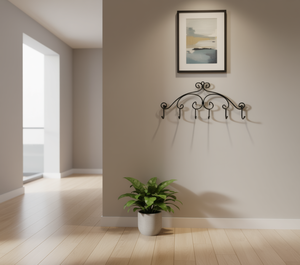 Perchero de pared con 6 ganchos, organizador decorativo de metal para el hogar, oficina, armario, incluye clavos - Product Image 2