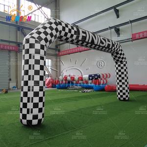 Arche gonflable à thème de course automobile à carreaux noirs et blancs durable WINSUN - Product Image 3