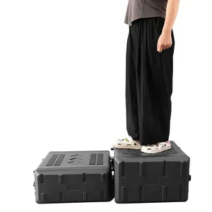 Proveedor de maletas de vuelo de plástico negro de alta calidad 19 pulgadas LOGO personalizable hardware de maletín de vuelo