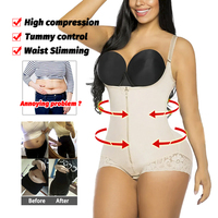Body de forme amincissante avec étiquette ouverte à l'entrejambe Vêtements de forme haute compression BBL Stage 2 Gaines postopératoires Broderie Lève-fesses respirant