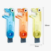 Brosses de nettoyage pour biberons, avec brosse de détail pour couvercles et pailles, motif dinosaure