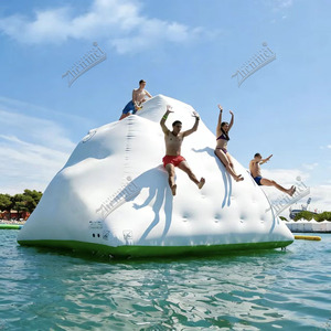 โรงงานเจิ้นเม่ย ผลิตและจำหน่ายของเล่นน้ำเป่าลมรูปภูเขาน้ำแข็ง วัสดุ PVC ทนทาน ใช้เป็นผนังปีนป่ายลอยน้ำสำหรับทะเลสาบและสระว่ายน้ำ - Product Image 2