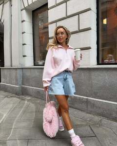 Felpa con cappuccio ricamata con logo frontale da donna, nuova collezione autunnale, alla <span class=keywords><strong>moda</strong></span>, ampia, casual, giovanile, stile pigro, all'ingrosso - Product Image 6