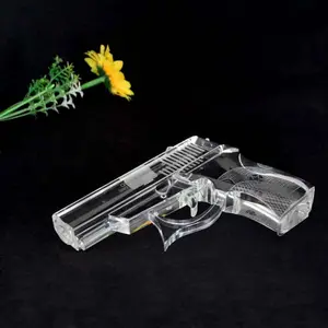 맞춤형 k9 크리스탈 독특한 크리스탈 조각 총 권총 권총 베테랑 기념품 선물