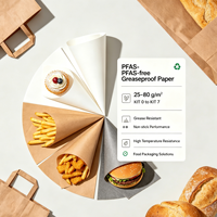 Papier d'emballage pour sandwichs et hamburgers, sans PFAS, imprimé sur mesure, résistant à la graisse, pour l'emballage de poulet frit et de restauration rapide