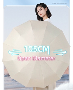 <span class=keywords><strong>Parapluie</strong></span> personnalisé avec logo OEM, 12 baleines, ouverture et fermeture automatiques, parapluies pliables à trois volets pour la pluie - Product Image 4
