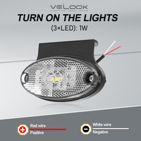 Feux de position avant LED 12V 24V pour remorque, feux de délimitation, feux de gabarit, homologués ECE, lampe de position blanche LED pour remorque et camion