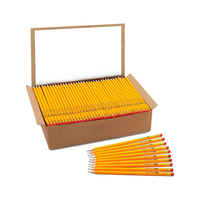 Crayon en bois hexagonal jaune de 7 pouces personnalisé avec logo, prix abordable, avec gomme, en gros