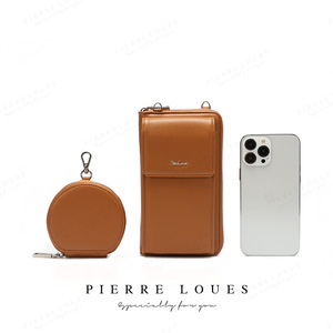Portefeuille long Pierre Loues en cuir marron, porte-cartes multiples, fermeture à glissière, usage quotidien - Product Image 5