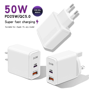 PD3.0 50W USB-C Chargeur Super Rapide Pour <span class=keywords><strong>Apple</strong></span> <span class=keywords><strong>iPhone</strong></span> 11 <span class=keywords><strong>13</strong></span> 12 Mini 14 Pro Max X XS XR 8 7 Plus Type C Câble De Charge - Product Image 2