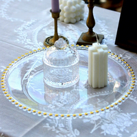 Assiettes décoratives transparentes en plastique pour mariages, fêtes de Noël et banquets – Vente en gros